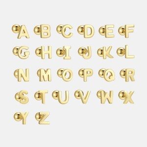 $49 Tiny Sterling Silver gold plated initial stud, nap earrings!